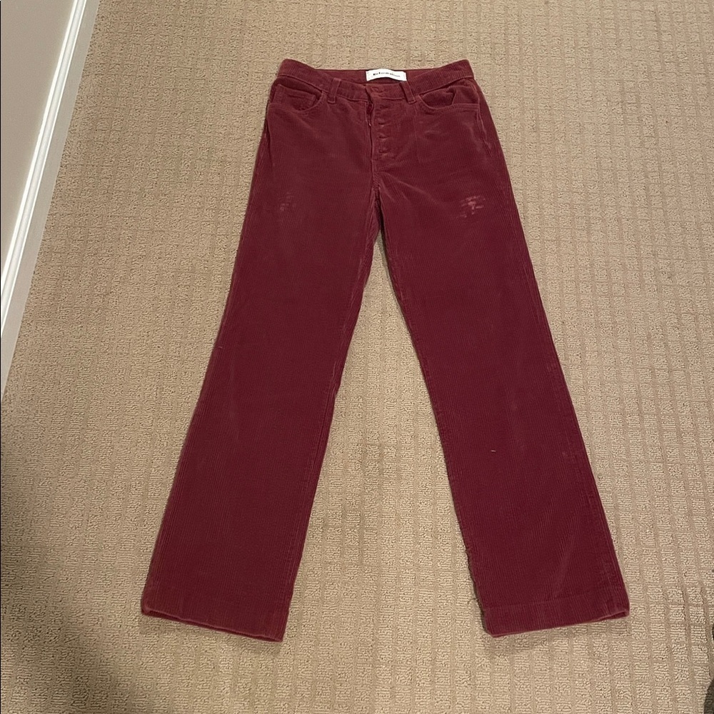Reformation Burgundy Corduroy Pants - Picture 3 of 5